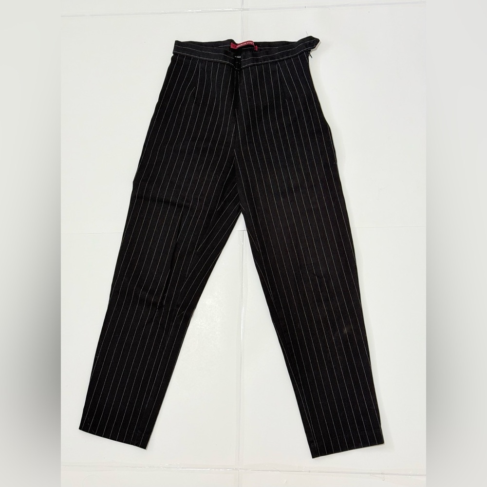 Women's Vintage Black Pinstripe Dress Pants